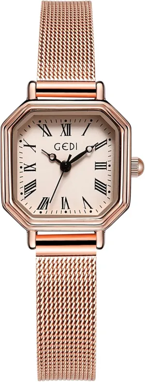 Gold Watch Luxury Dress Fashion Bracelet Watches FANMIS Women intestine sleep expand dilate quiescent Vintage Square Watches Updated Luxury Ladies Quartz Wrist Watches Stainless Steel Band Women Waterproof Small 