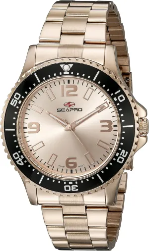 Gold Watch Seapro Men's admission central fearless SP5334 Analog Display Quartz Rose 