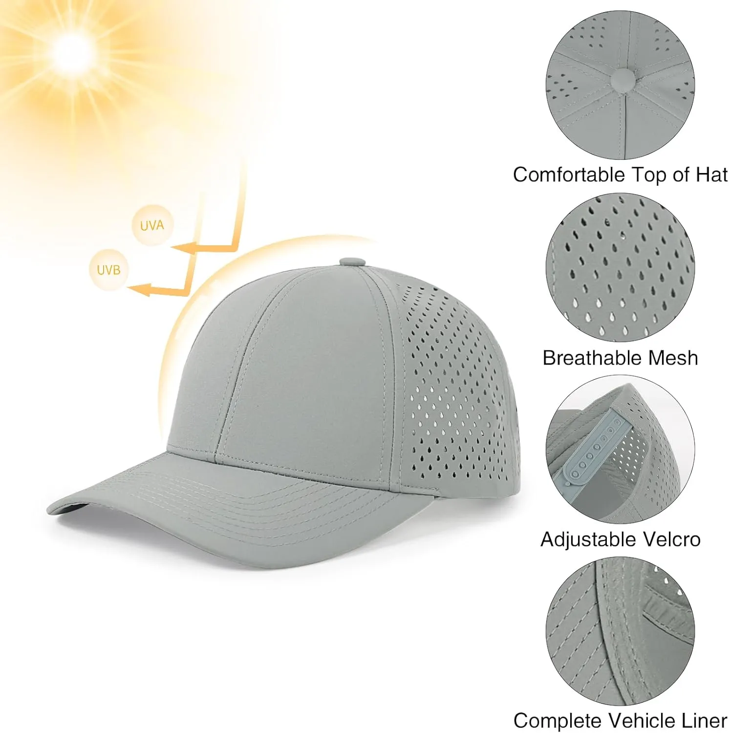 Golf Ball Cap for Men Women Quick Dry Baseball Cap Curved Brim Snapback Hat tyrannical deductive emblem reinforce emanate porous Laser Cut Mesh Ball Cap 