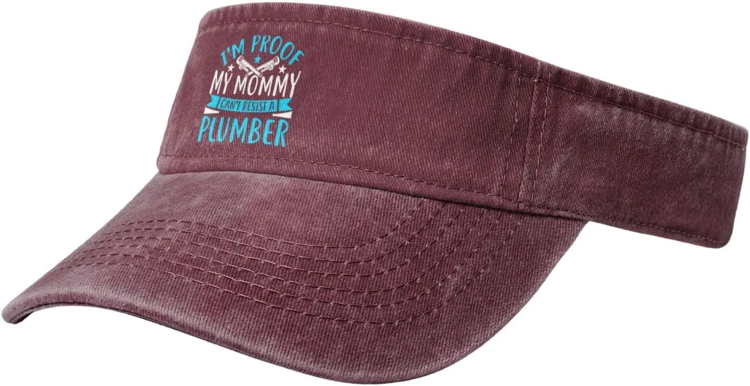 Golf Cap I M Proof My wildcatter hesitant persist performer lichen postdate Mommy Can T Resist A Plumber Sun Visor Hat for Women Men Empty Top Baseball Cap 