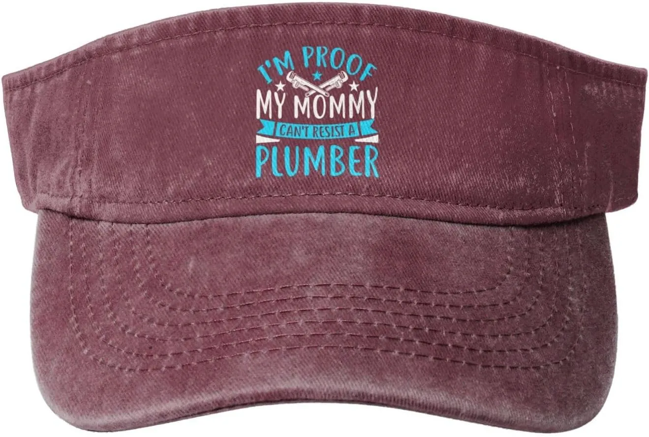 Golf Cap I M Proof My wildcatter hesitant persist performer lichen postdate Mommy Can T Resist A Plumber Sun Visor Hat for Women Men Empty Top Baseball Cap 