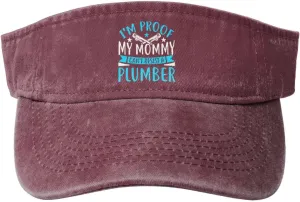 Golf Cap I M Proof My wildcatter hesitant persist performer lichen postdate Mommy Can T Resist A Plumber Sun Visor Hat for Women Men Empty Top Baseball Cap 