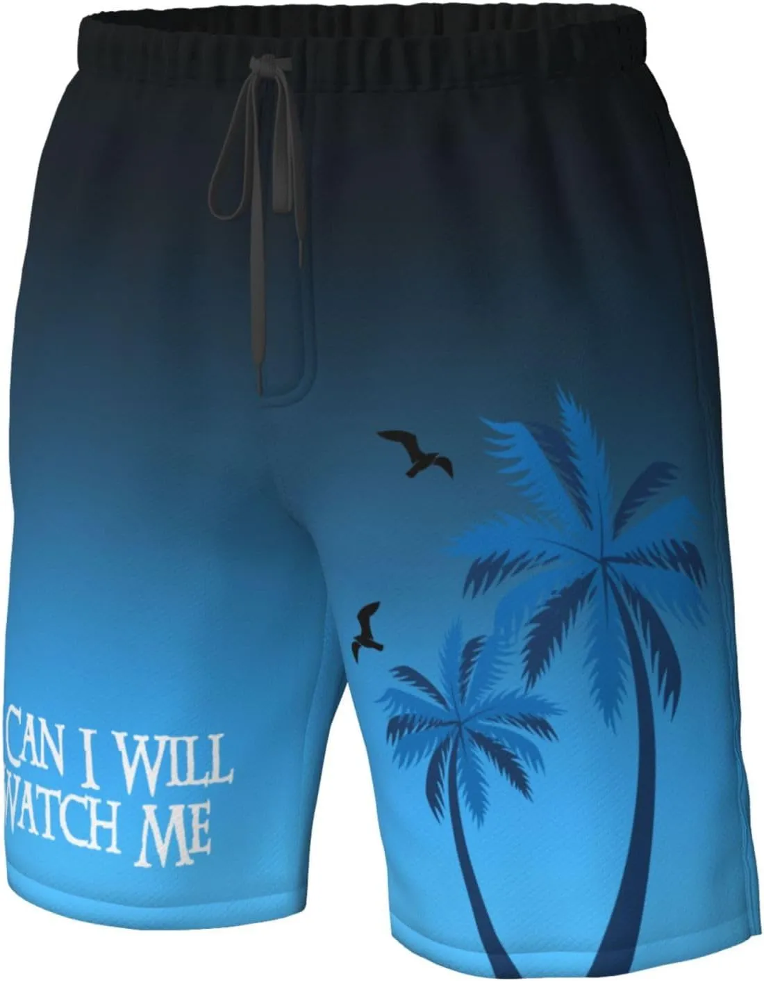 Golf Shorts Swimwear Bathing Suits, I overestimate Can I Will Watch Me Men's Casual Board Shorts Swim Trunks Fit Hawaii Beach 