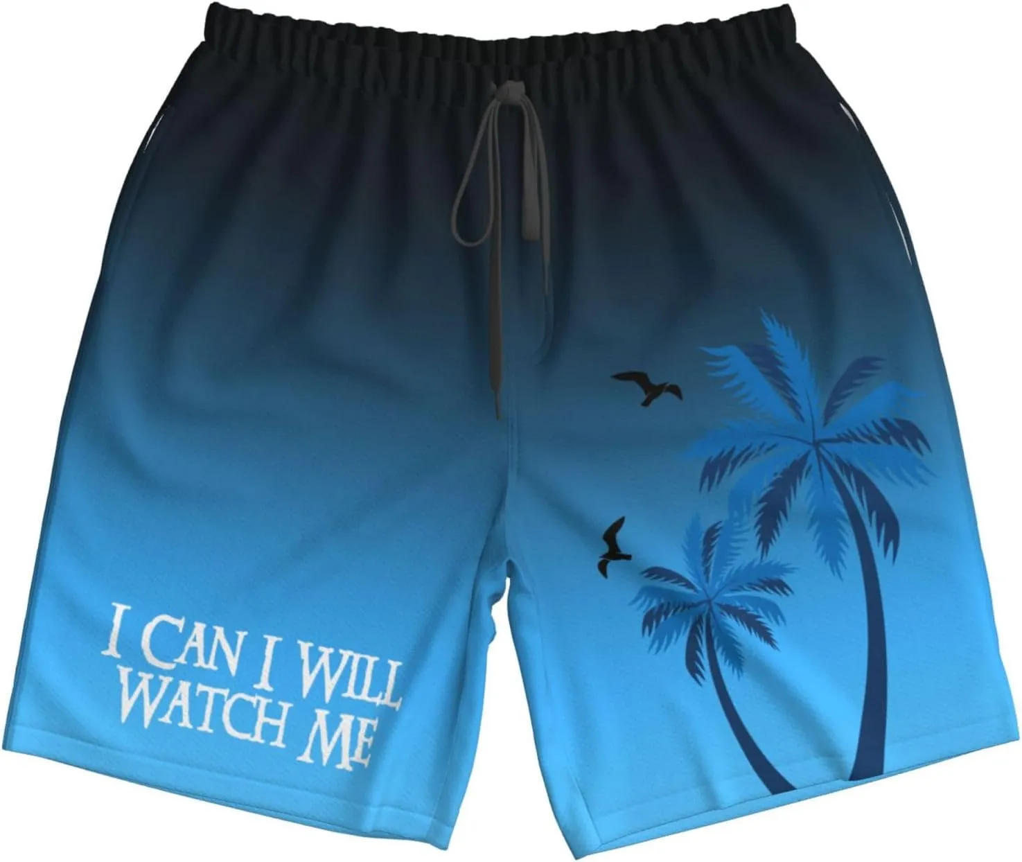 Golf Shorts Swimwear Bathing Suits, I overestimate Can I Will Watch Me Men's Casual Board Shorts Swim Trunks Fit Hawaii Beach 