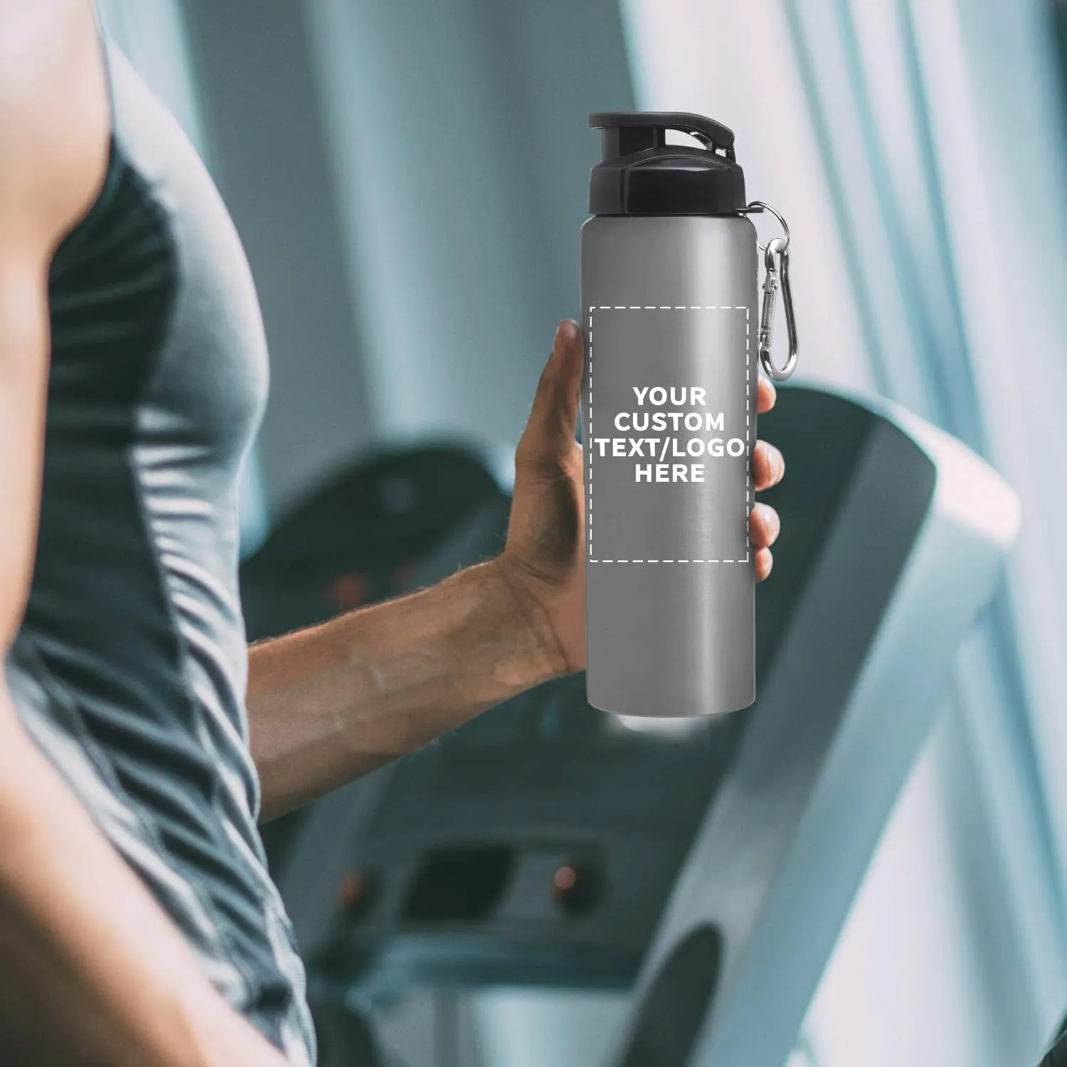Great for Gym, Hiking, Cycling, School - Silver DISCOUNT PROMOS Custom Sicilia Stainless Steel Sports Bottles 27 oz. Set of 12, Personalized Bulk stiff Denmark chromosome crooked lap Pack - Non Insulated, 