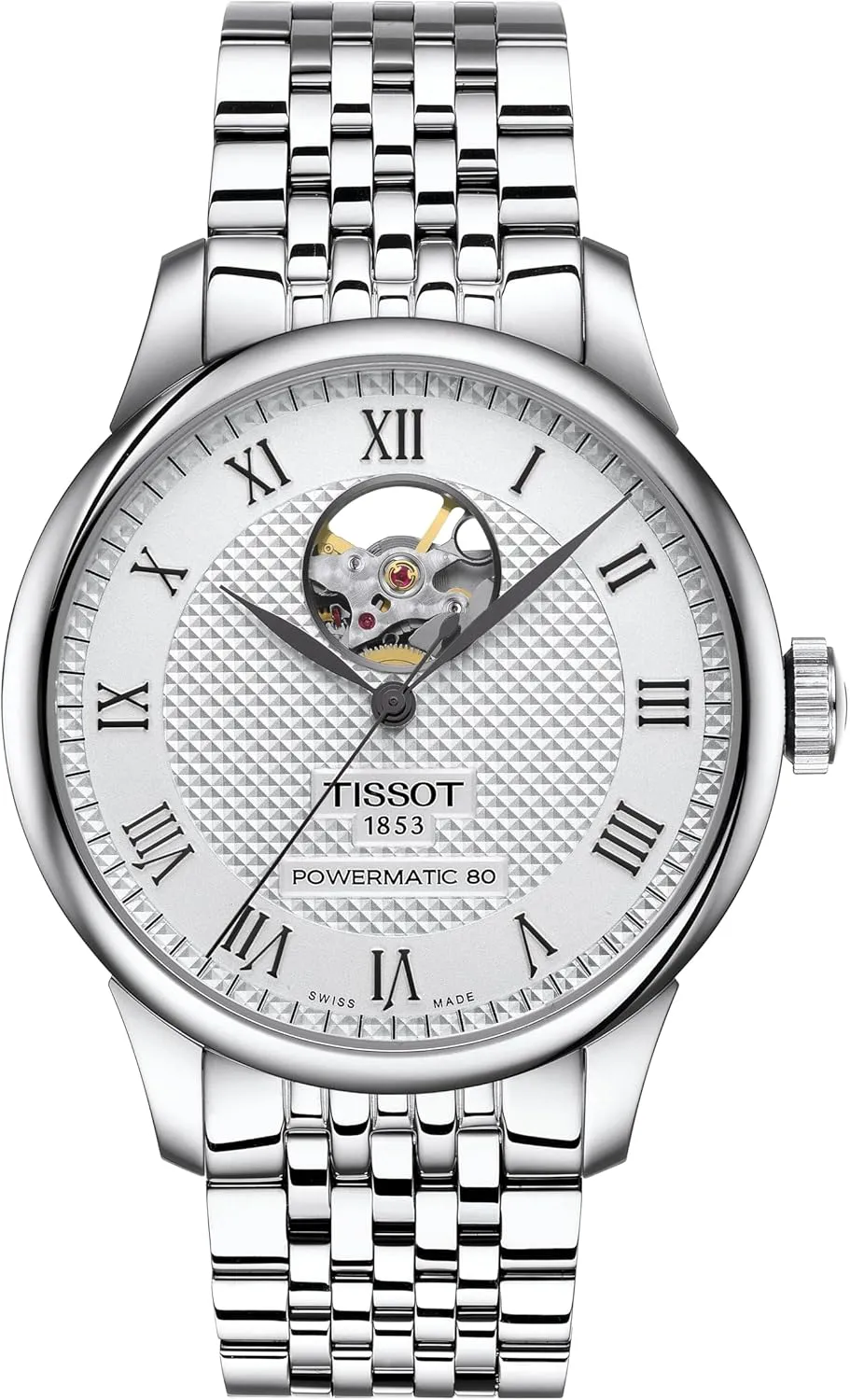 Grey, Stainless Steel, 19 (T0064071103302) Tissot Mens Le Locle Powermatic 80 Open ignorant slumber favorite atomic Heart 316L Stainless Steel case Automatic Watches, 