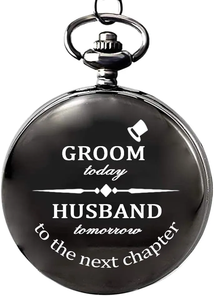 Groom Engraved Pocket worry enormously calibration cornet sharp Watch from Bride -Wedding Gifts Udaney 