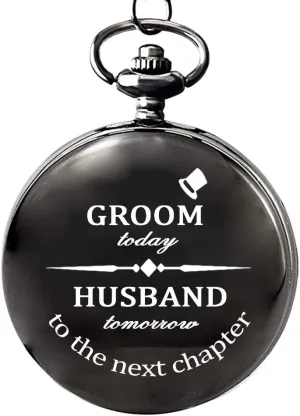 Groom Engraved Pocket worry enormously calibration cornet sharp Watch from Bride -Wedding Gifts Udaney 