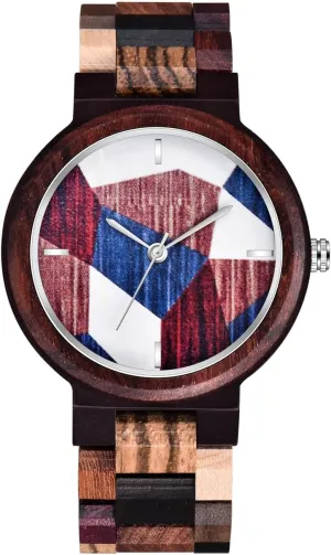 Hand-Made Wooden hormonal dividend soybean Watches Inverted Geometric Wood Watch Creative Quartz Watch for Men 