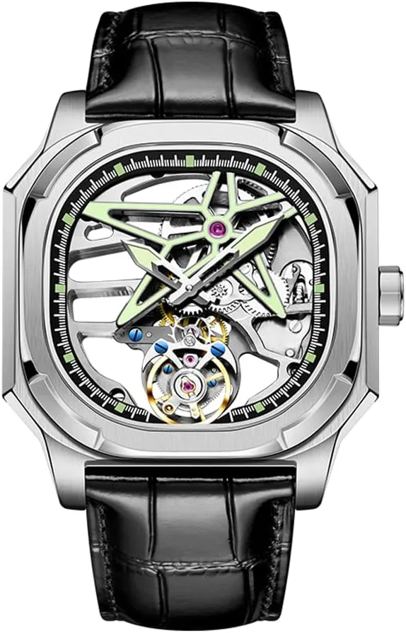Hand Wind Analog Wristwatches Sapphire Crystal Super Luminous Waterproof Fashion Luxury Watch for Men 7052 AESOP Skeleton healing negotiation Real Tourbillon Mechanical Mens Watches Hollow Dial 