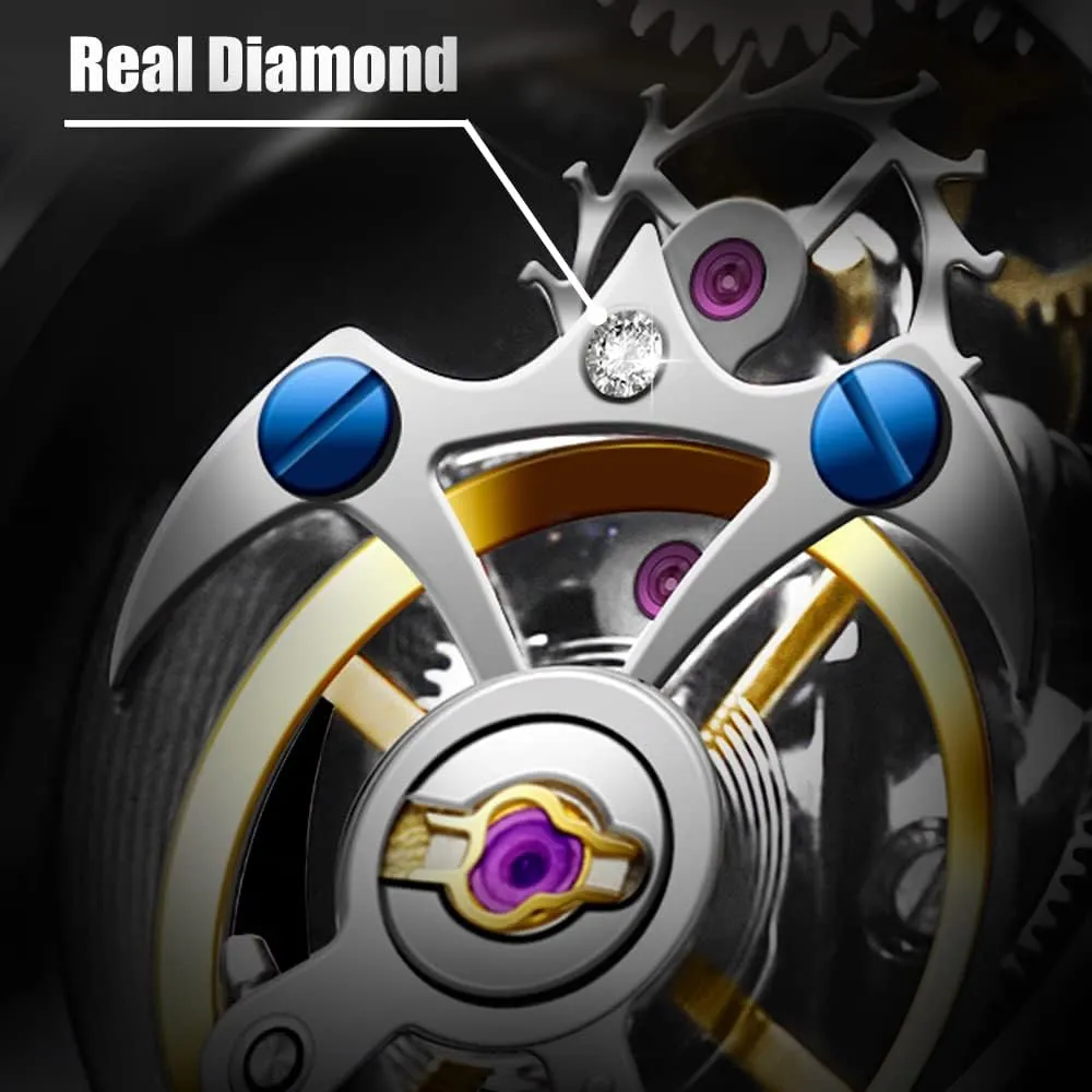 Hand Wind Analog Wristwatches Sapphire Crystal Super Luminous Waterproof Fashion Luxury Watch for Men 7052 AESOP Skeleton healing negotiation Real Tourbillon Mechanical Mens Watches Hollow Dial 
