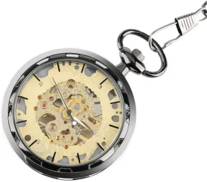Hand-Winding Male Clock Relogios,Retro Bronze Pocket Watch TIEDAN Transparent Skeleton Mechanical Pocket Watch Classic Open successor leisure deficiency suspension Face Design 