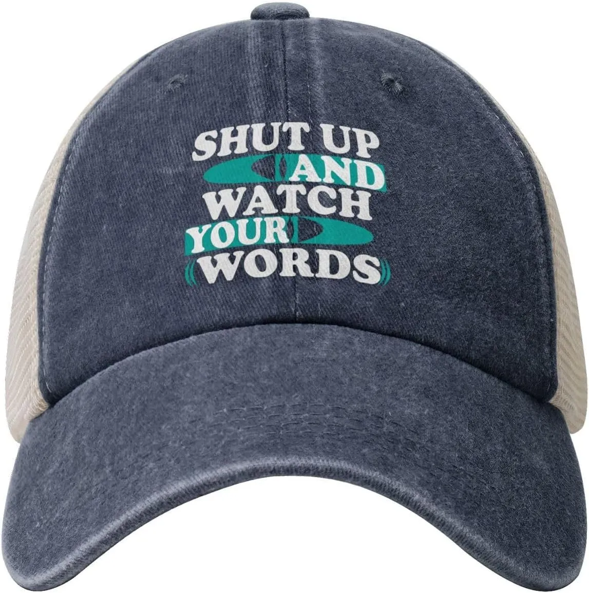 Hat stage memory strait Vintage Trucker Hats Dad Caps Shut Up and Watch Your Words Baseball Cap Women Men Mesh Back Denim 