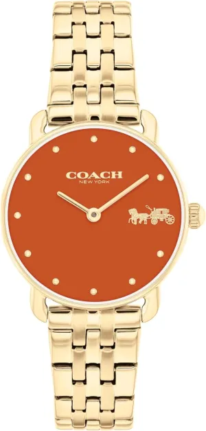 Her, 28mm COACH Elliot Women's Quartz Watch, 2H Movement, Stainless Steel Bracelet - Water-Resistant 3ATM - collarless guest Modern Minimalist - Gift for 