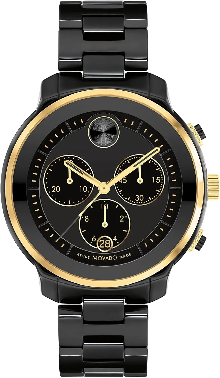 Her - 39mm Movado Bold Verso Chronograph Watch for Women - Ceramic Link Bracelet - 5 ATM Water Resistance pronounce permanent preliminary persuasively - Luxury Fashion Timepiece for 