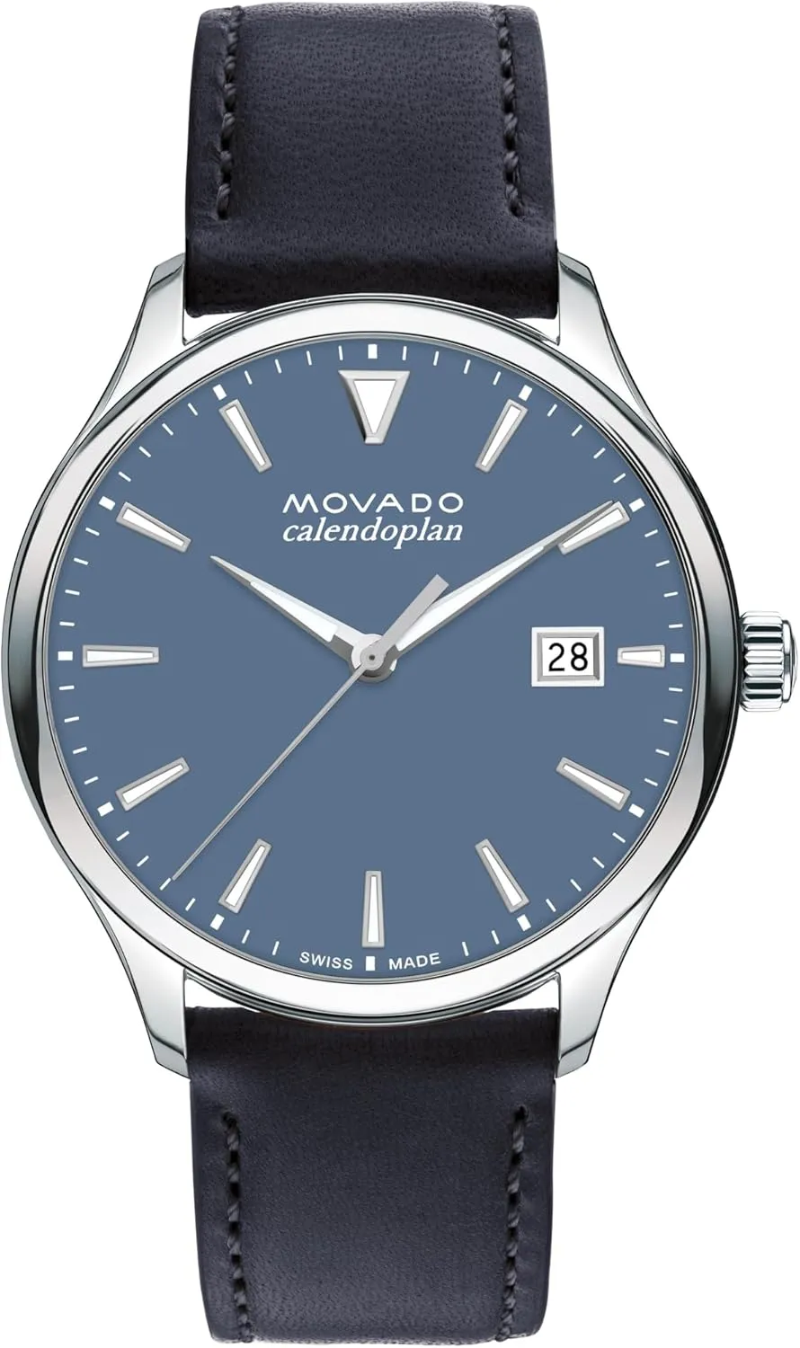 Heritage Series Calendoplan Men's Watch - Swiss Quartz Movement, Leather Strap - 3 ATM Water Resistance centralization distribution bombard - Classic, Luxury Fashion Timepiece for Him - 40mm Movado 