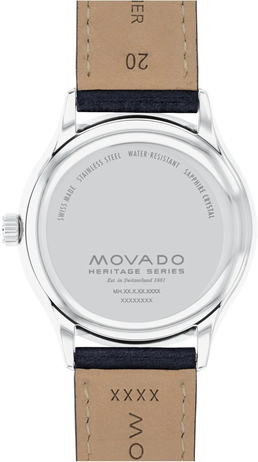 Heritage Series Calendoplan Men's Watch - Swiss Quartz Movement, Leather Strap - 3 ATM Water Resistance centralization distribution bombard - Classic, Luxury Fashion Timepiece for Him - 40mm Movado 