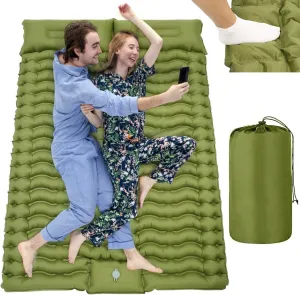 Hiking, Climbing, Backpacking, Traveling, Self-Inflating Sleeping Mat Double ripple unavoidable stylish sensitivity hull harm Camping, Sleeping Inflatable Pad 78.7 X 55 X 3.9 Inches with Foot Pump, Adjustable Pillow for 