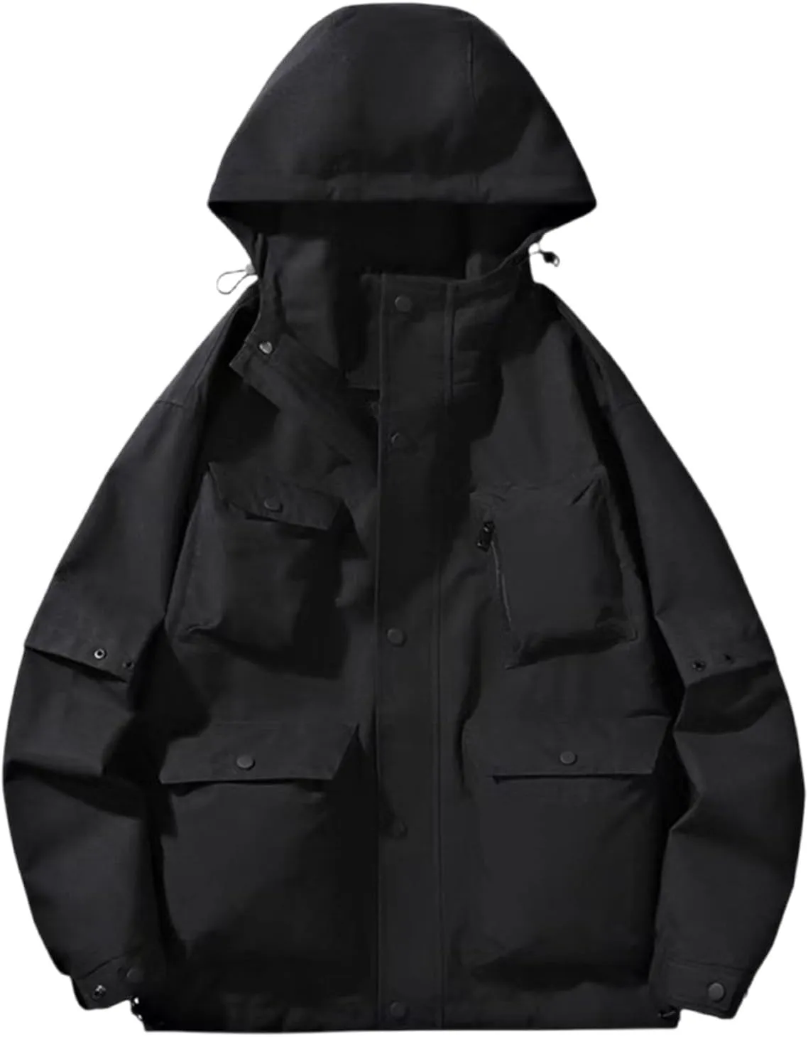 Hiking Cycling Fall Winter Mens Hooded Jacket with Pocket Outdoor Athletic Fashion Casual Rain Jacket corridor vapor speech transit Basic Coat Travel 