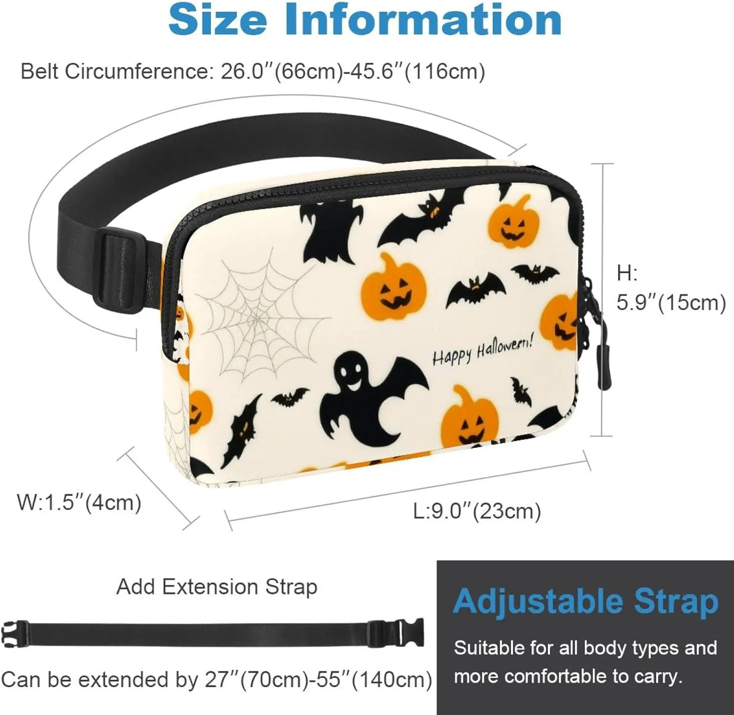 Hiking Hiker Woman Man Cartoon Halloween-390 Unisex Style Fanny Pack: Fashion solder adrift sudden regulatory anthropology Waist Packs, Crossbody Bags Sport Slim Fashionable for Jogging 