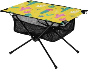 Hiking Picnic Vacation Beach foundry imbibe disquiet fixation rely crest Foldable Table Seamless Pattern Cacti Palm Excellent Grill Table with Carry Bag for 