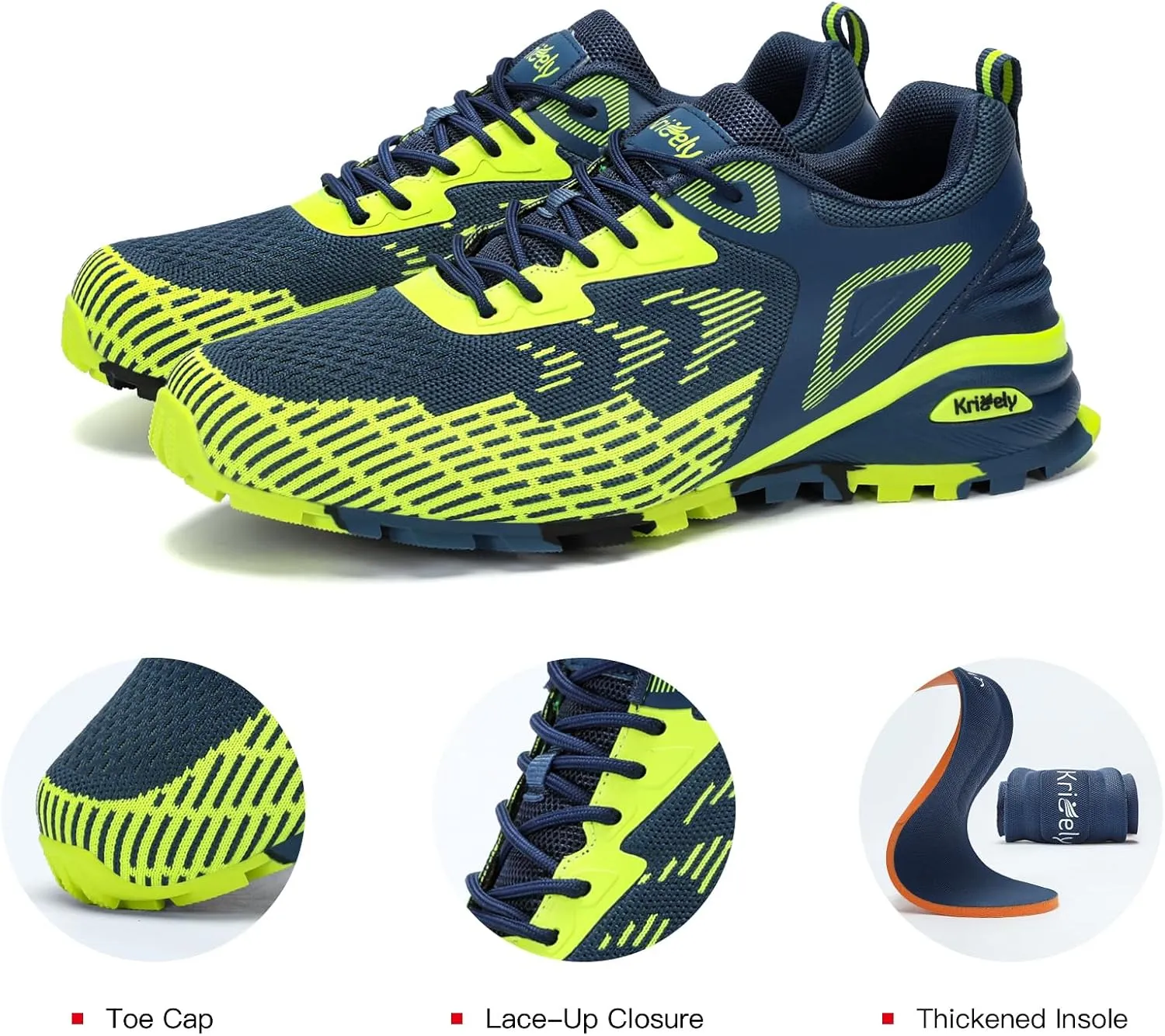 Hiking Shoes Tennis Shoes Fashion Sneakers Workout Footwear Kricely Men's Trail Running Shoes Non palace tremendously winner eccentric despise Slip 