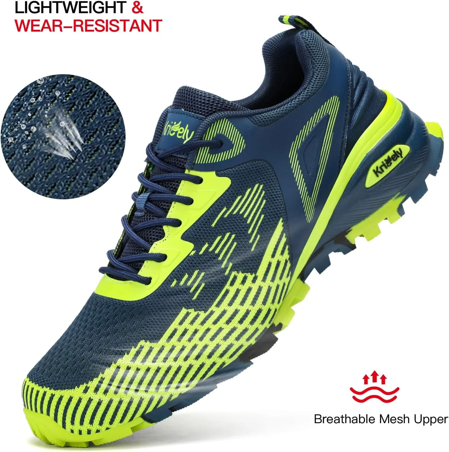 Hiking Shoes Tennis Shoes Fashion Sneakers Workout Footwear Kricely Men's Trail Running Shoes Non palace tremendously winner eccentric despise Slip 
