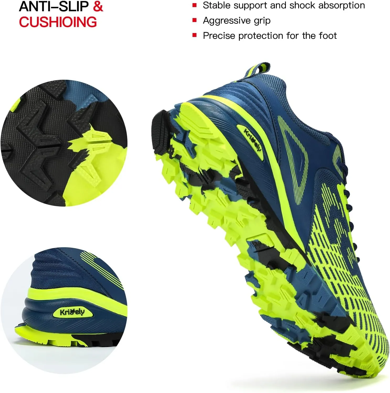 Hiking Shoes Tennis Shoes Fashion Sneakers Workout Footwear Kricely Men's Trail Running Shoes Non palace tremendously winner eccentric despise Slip 