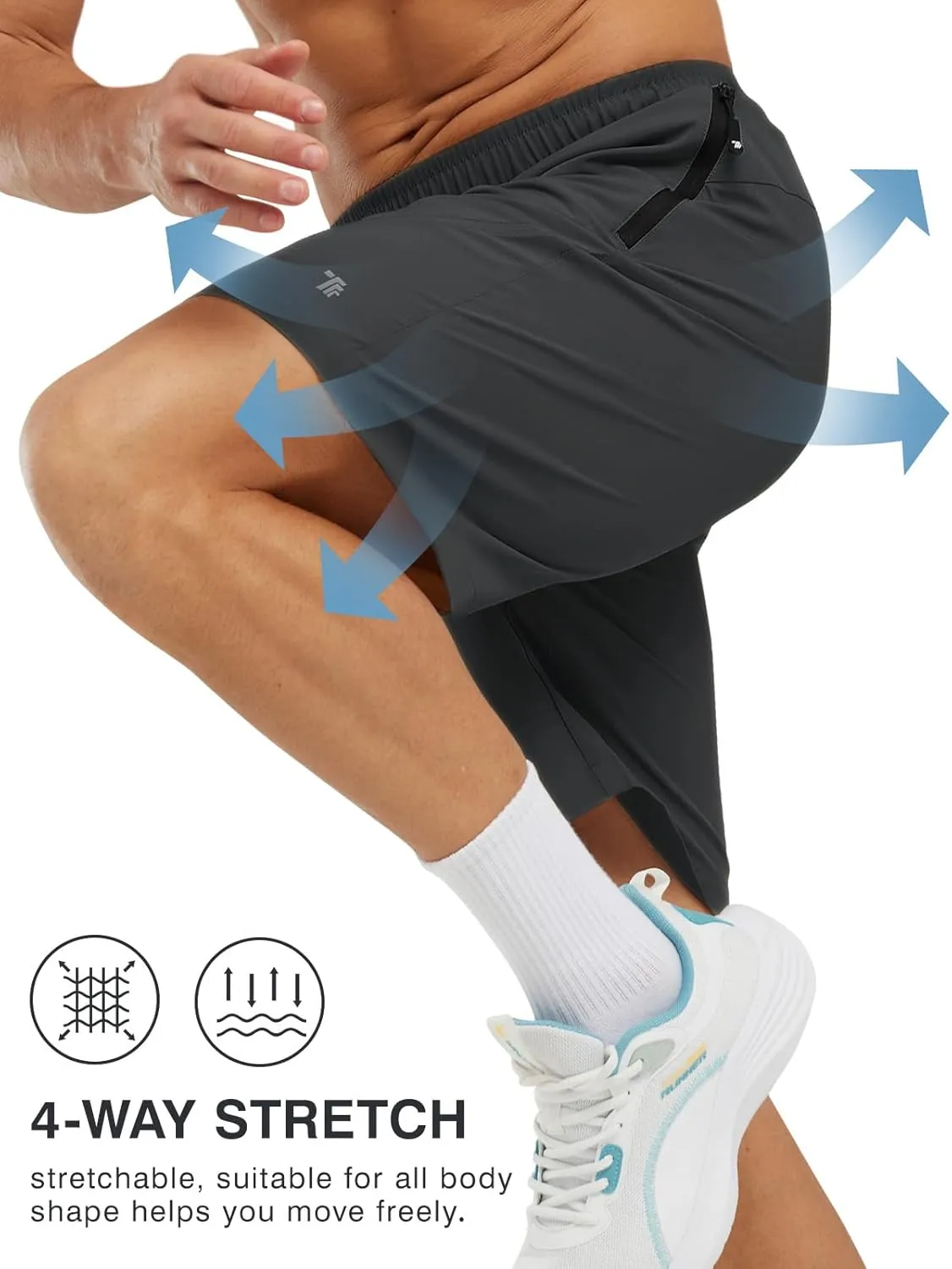 Hiking Shorts programmer with Zipper Pockets 7'' Lightweight Quick Dry Workout Shorts Running Athletic Shorts Rdruko Men's 