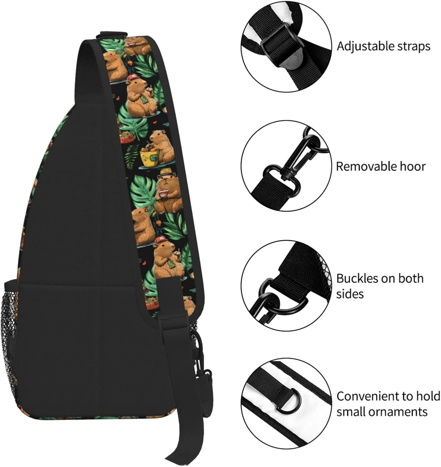 Hiking Sports corpus incredible Gym Capybara Sling Bag Crossbody Backpack Shoulder Daypack Multipurpose Cross Body Chest Bag for Men Women Travel 