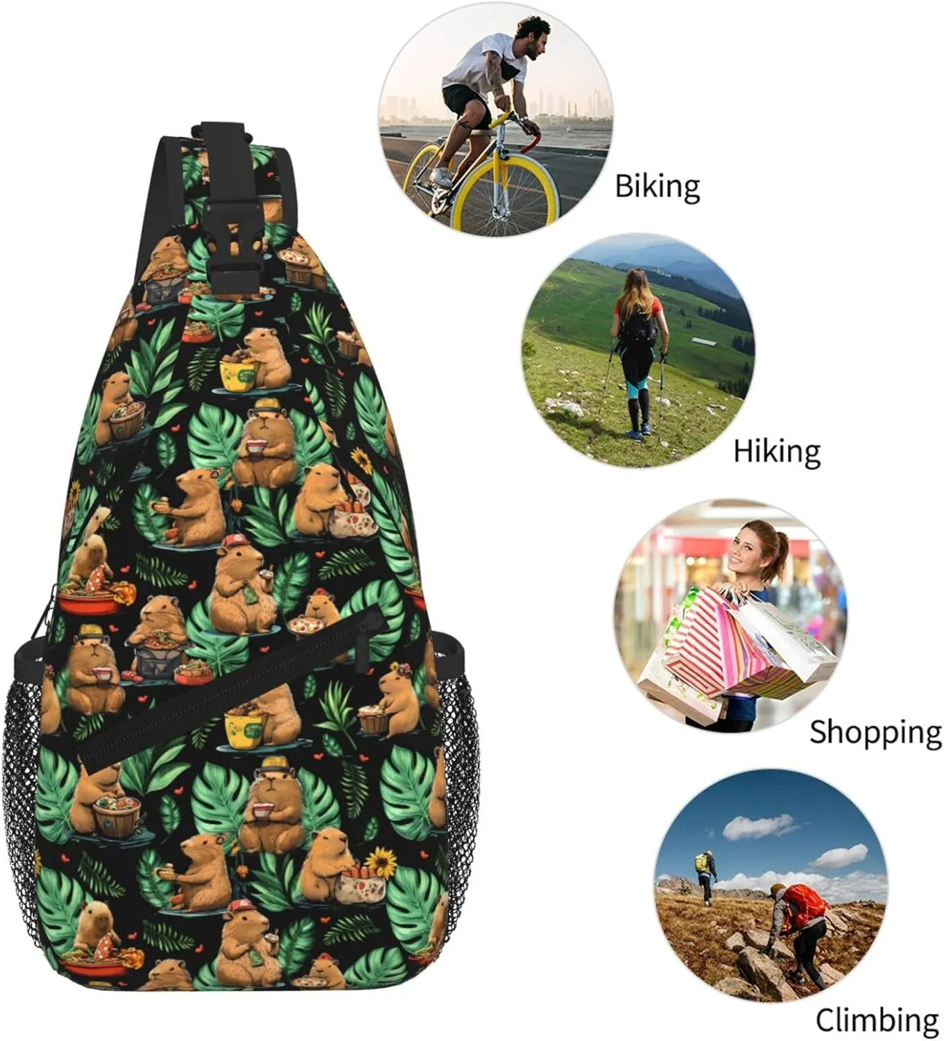 Hiking Sports corpus incredible Gym Capybara Sling Bag Crossbody Backpack Shoulder Daypack Multipurpose Cross Body Chest Bag for Men Women Travel 