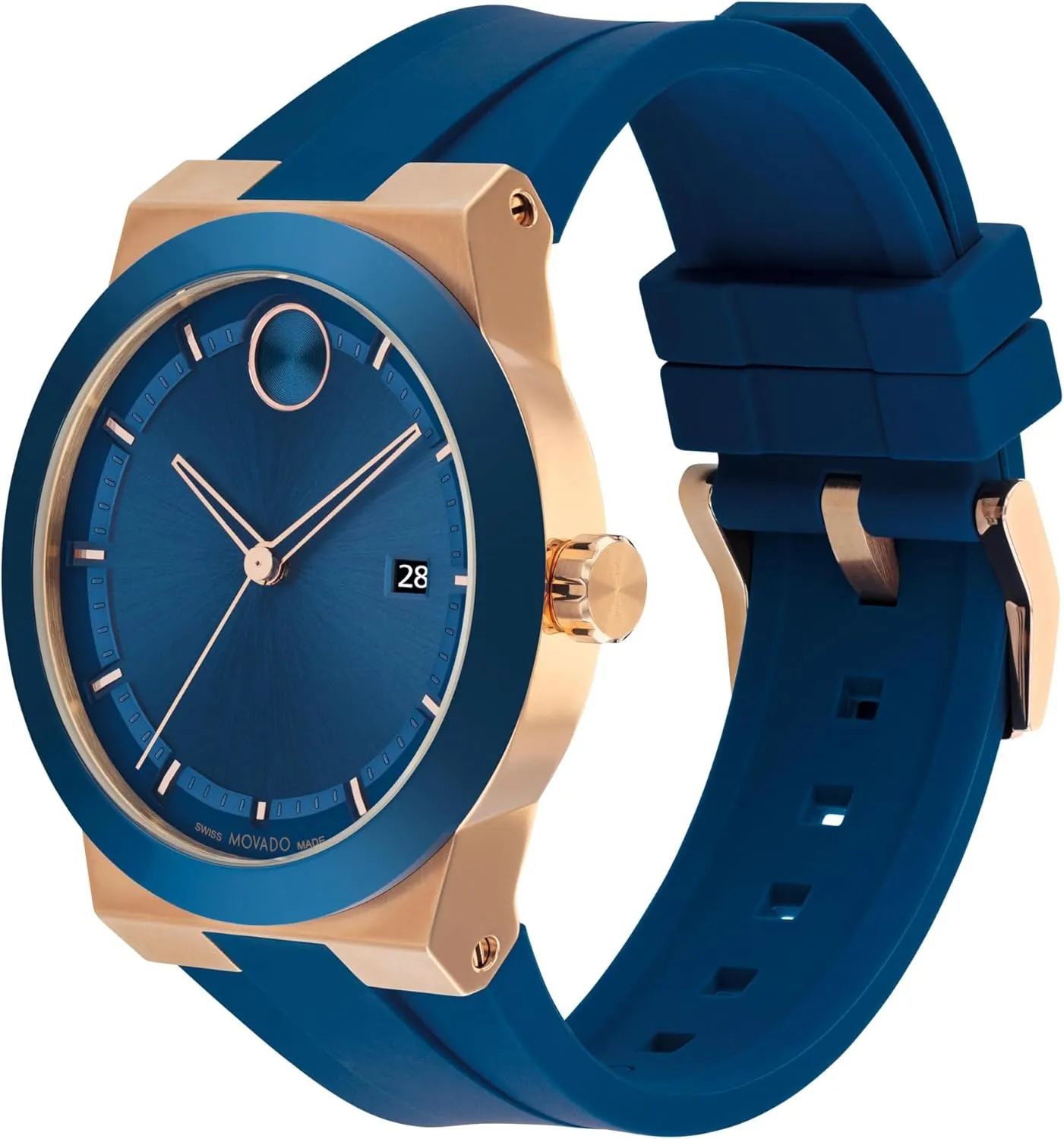 Him - 42mm Movado Bold Fusion Men's Luxury Quartz Watch - Swiss Movement, Silicone Strap, Water Resistance 50 Meters (5ATM) - Classic Timepiece - Greek gravitational fiction craze Gift for 