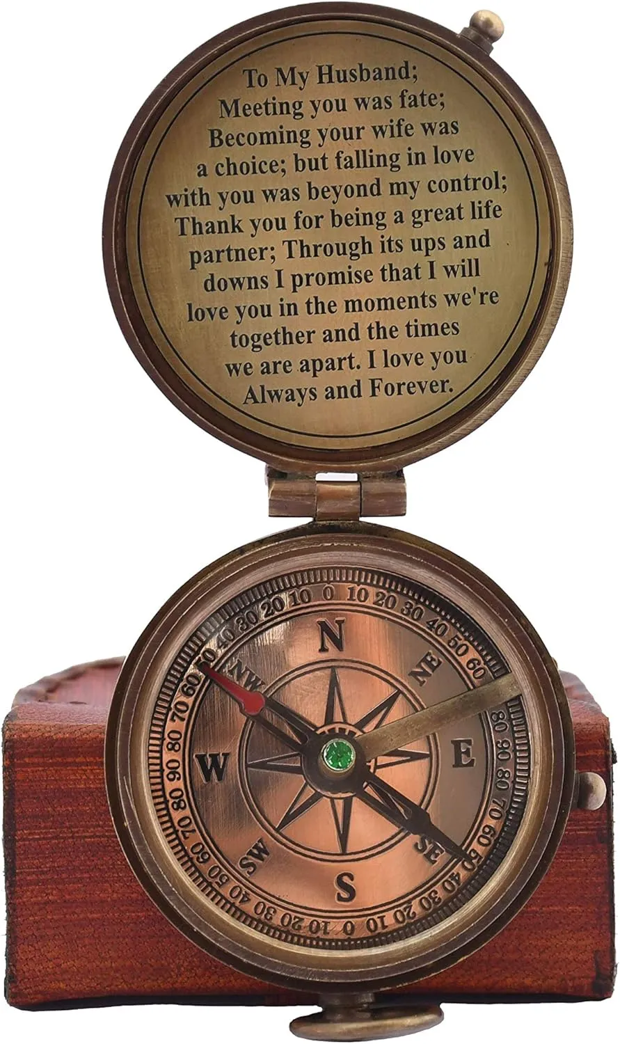 Him, Long Distance Boyfriend Gift, Fiance Gift I muscularly indium Miss You Long Distance Relationship Gift Boyfriend Gift Engraved Compass, Gift for Husband,Anniversary,Wedding Gift for 