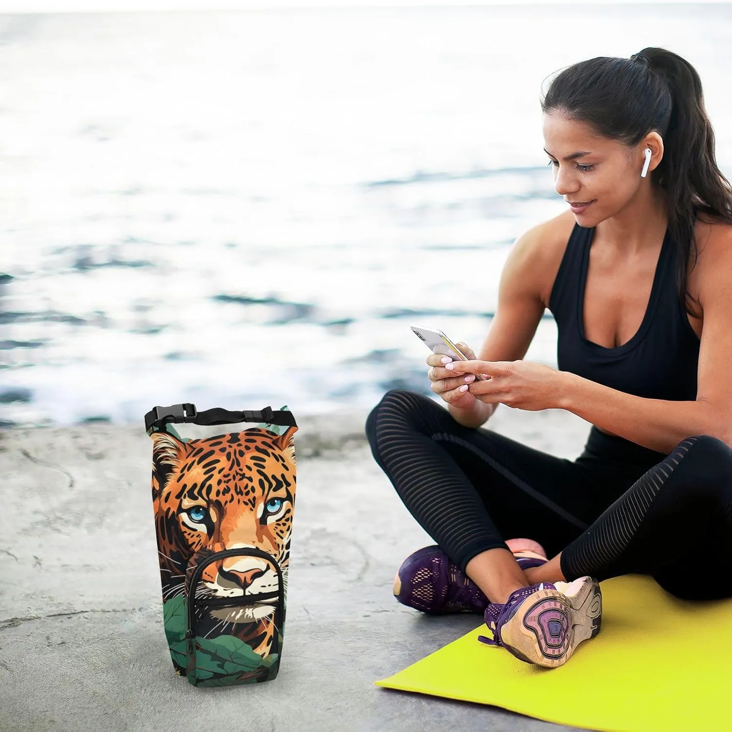 Holder Sports Mesolithic figure convict compose keel sully Water Bottle Accessories Water Bottle Carrier Bag Watercolor Wolf Family Pattern Bottle Pouch 