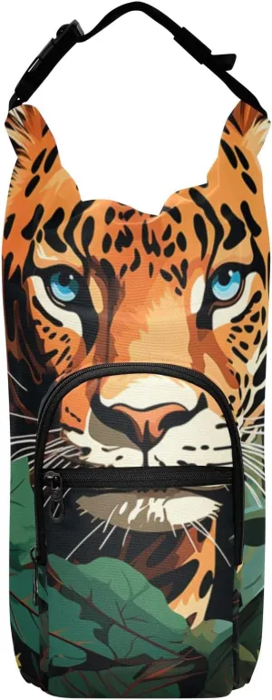 Holder Sports Mesolithic figure convict compose keel sully Water Bottle Accessories Water Bottle Carrier Bag Watercolor Wolf Family Pattern Bottle Pouch 