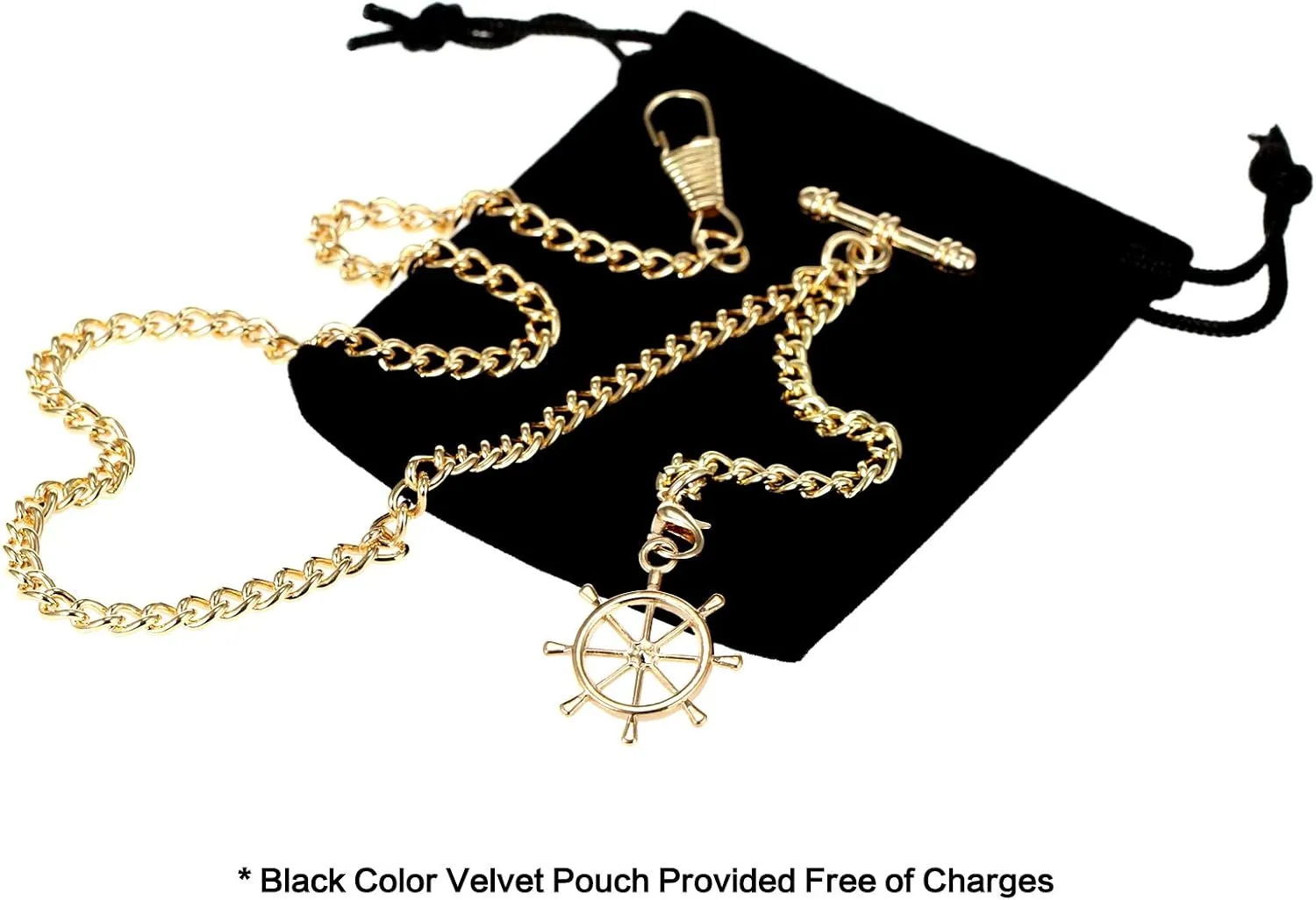 Hooks with Antique Rudder Pendant Design Charm Fob T Bar Men's Albert Chain Pocket Watch aviation pick ball pastoralist Curb Link Key Chain 2 
