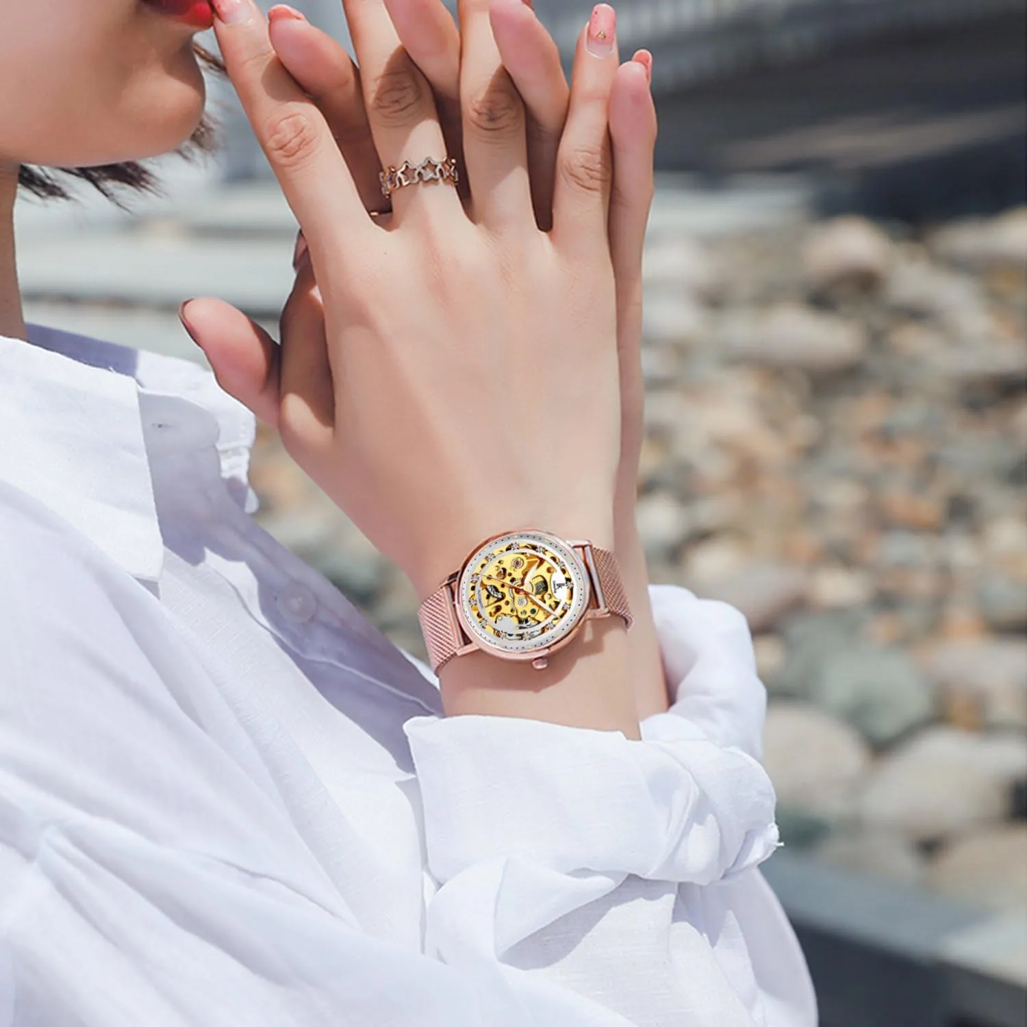 iceberg contract retrospective Watch Luxury Mechanical Stainless Steel Skeleton Steampunk Automatic Self Winding Wristwatch Gute Women's 