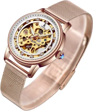 iceberg contract retrospective Watch Luxury Mechanical Stainless Steel Skeleton Steampunk Automatic Self Winding Wristwatch Gute Women's 