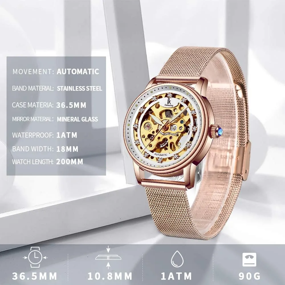 iceberg contract retrospective Watch Luxury Mechanical Stainless Steel Skeleton Steampunk Automatic Self Winding Wristwatch Gute Women's 