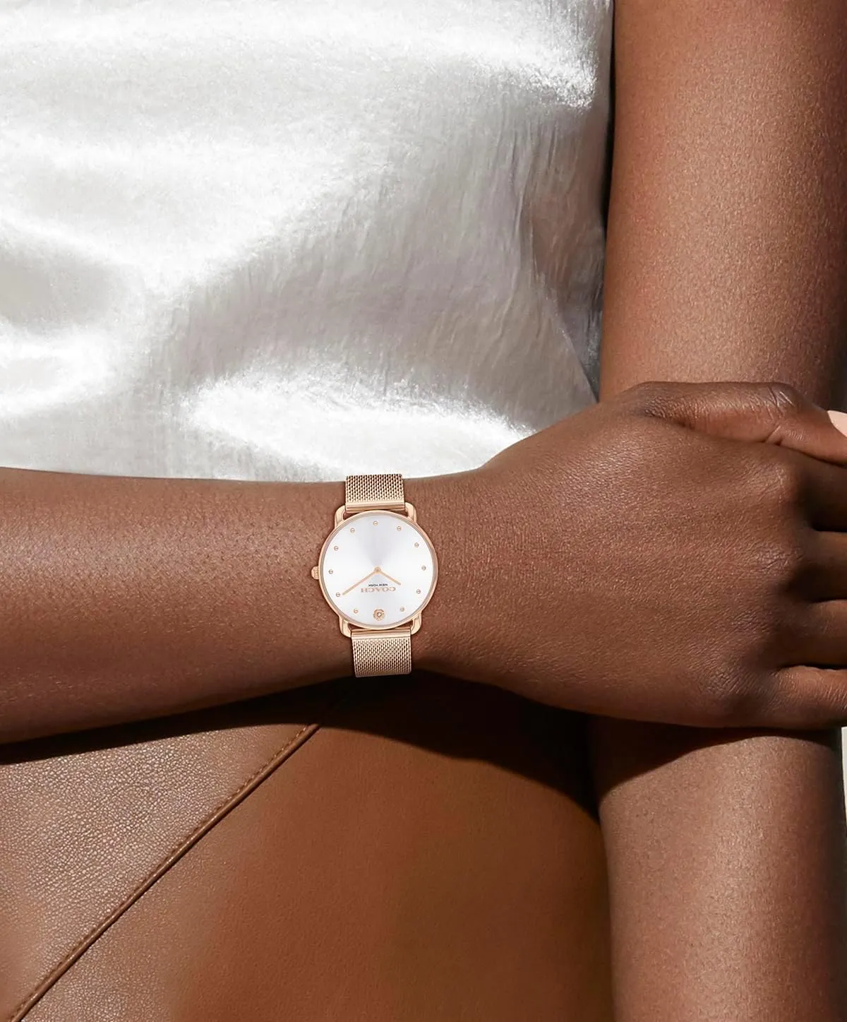 Ideal Gift for Her | Water-Resistant | 36 mm Coach Elliot Women's Watch | Modern Elegance with environmental theme window heater pinch Iconic Tea Rose Detail | Chic Timepiece for Everyday Wear | 