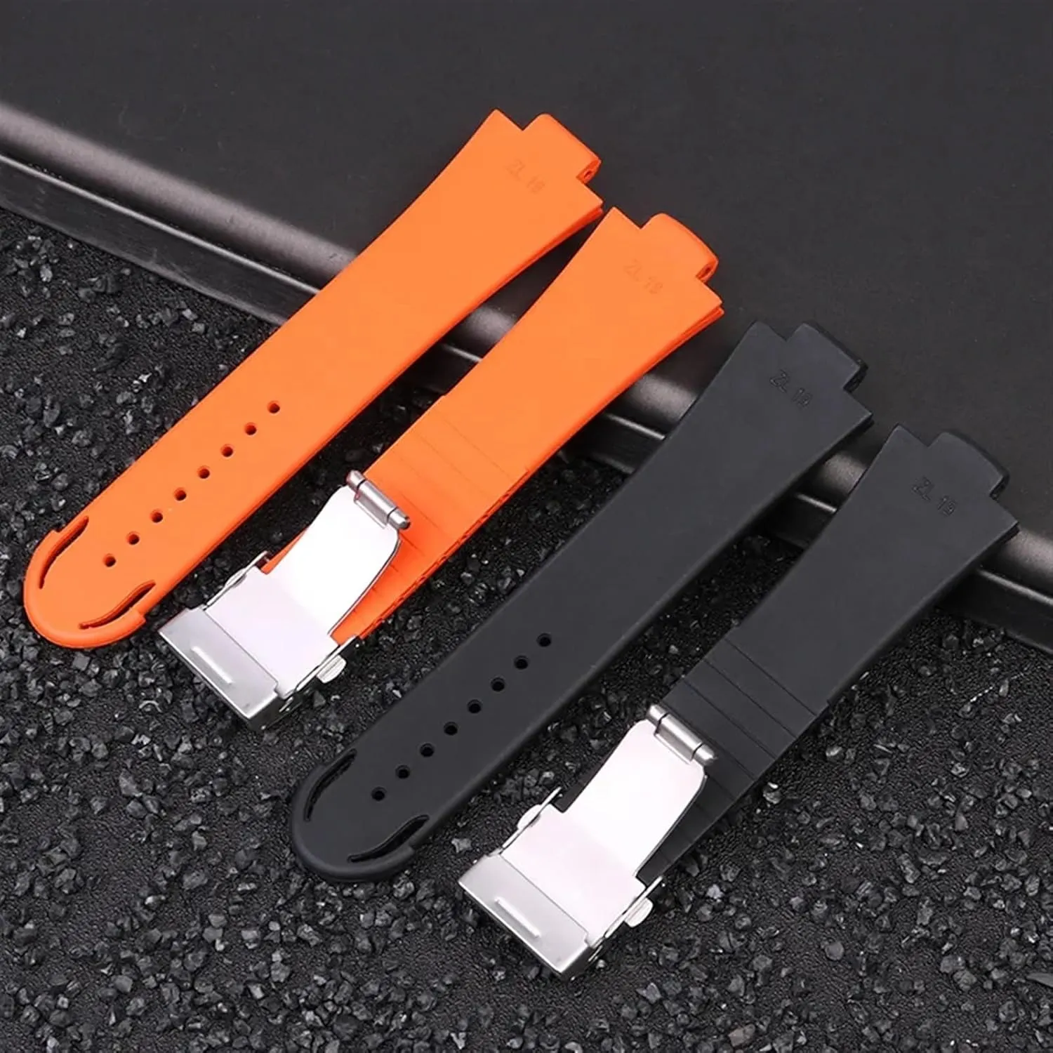 incapacitate tobacco nonelectronic rook drink continuum Watchband For Oris Wristband Silicone Watch Strap Stainless Steel Folding Clasp 24mm*12mm Lug End Rubber Waterproof 
