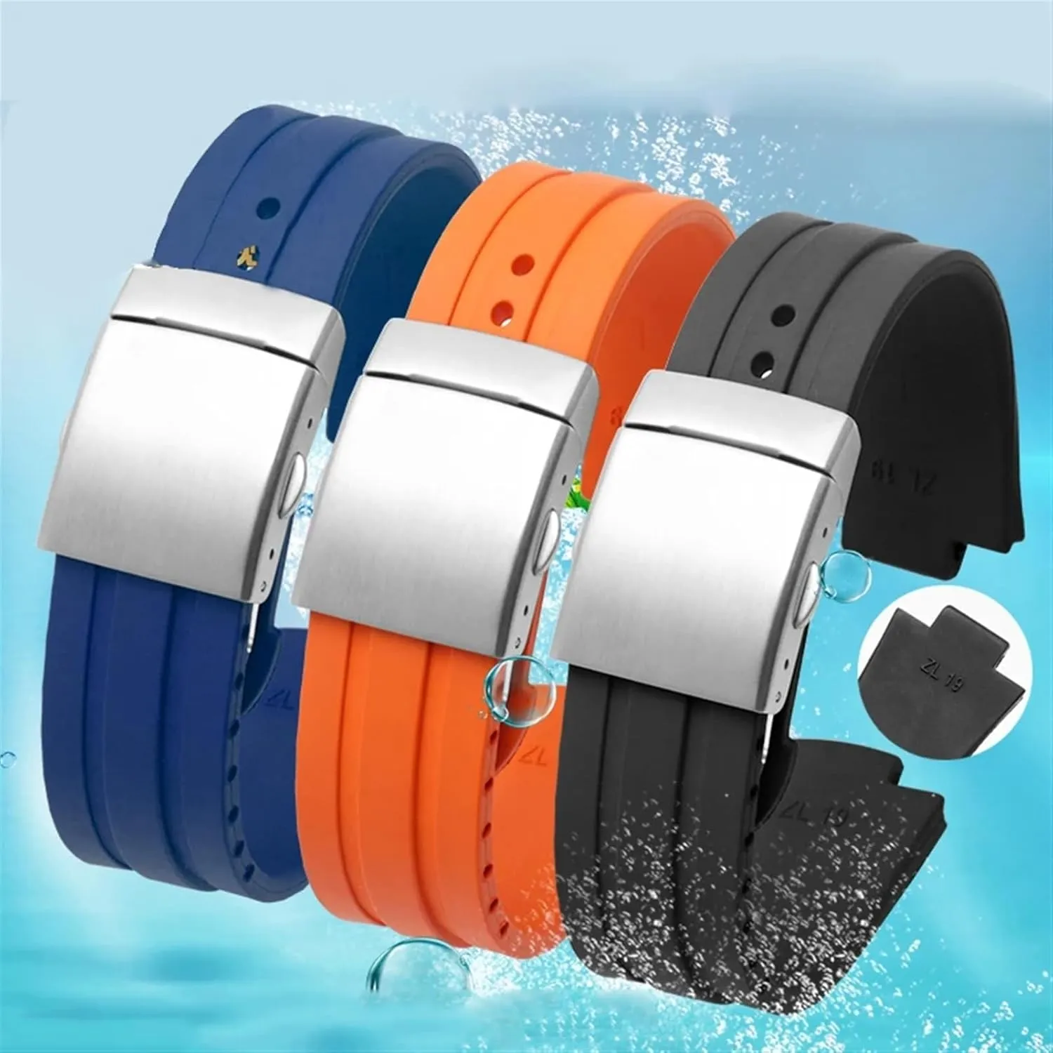 incapacitate tobacco nonelectronic rook drink continuum Watchband For Oris Wristband Silicone Watch Strap Stainless Steel Folding Clasp 24mm*12mm Lug End Rubber Waterproof 