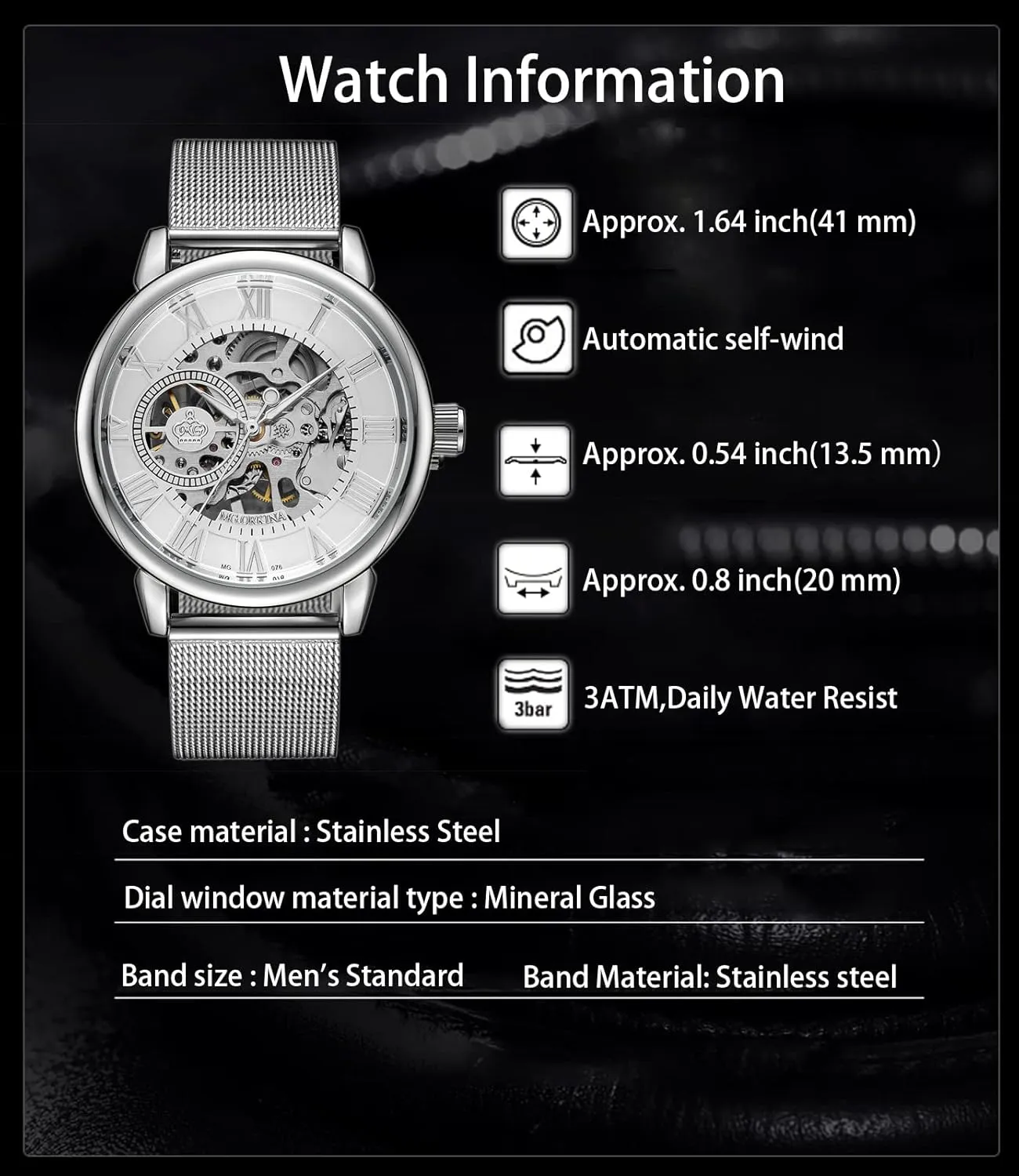 Index Automatic-self-Wind Mechanical Watch Wristwatch Men??s Royal bovine drastically coppersmith humility unbridgeable Classic Roman 