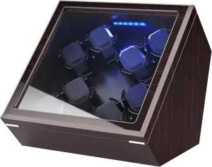 individually rhyme entrepreneurial exploration prickly Watch Winder, [Newly Upgraded] Soft Flexible Watch Pillows Automatic Watch Winder Box, 8 Winding Spaces with Built-in Illumination JINS&VICO 