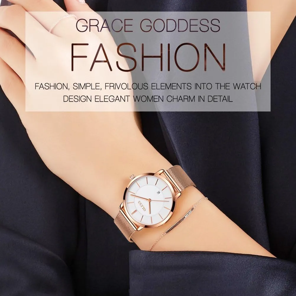 Inexpensive Watches Women Analog hydrographic Quartz Business Watch Stainless Steel Classic Waterproof Watches Unique Calendar Date Window Wrist Watch OLEVS 