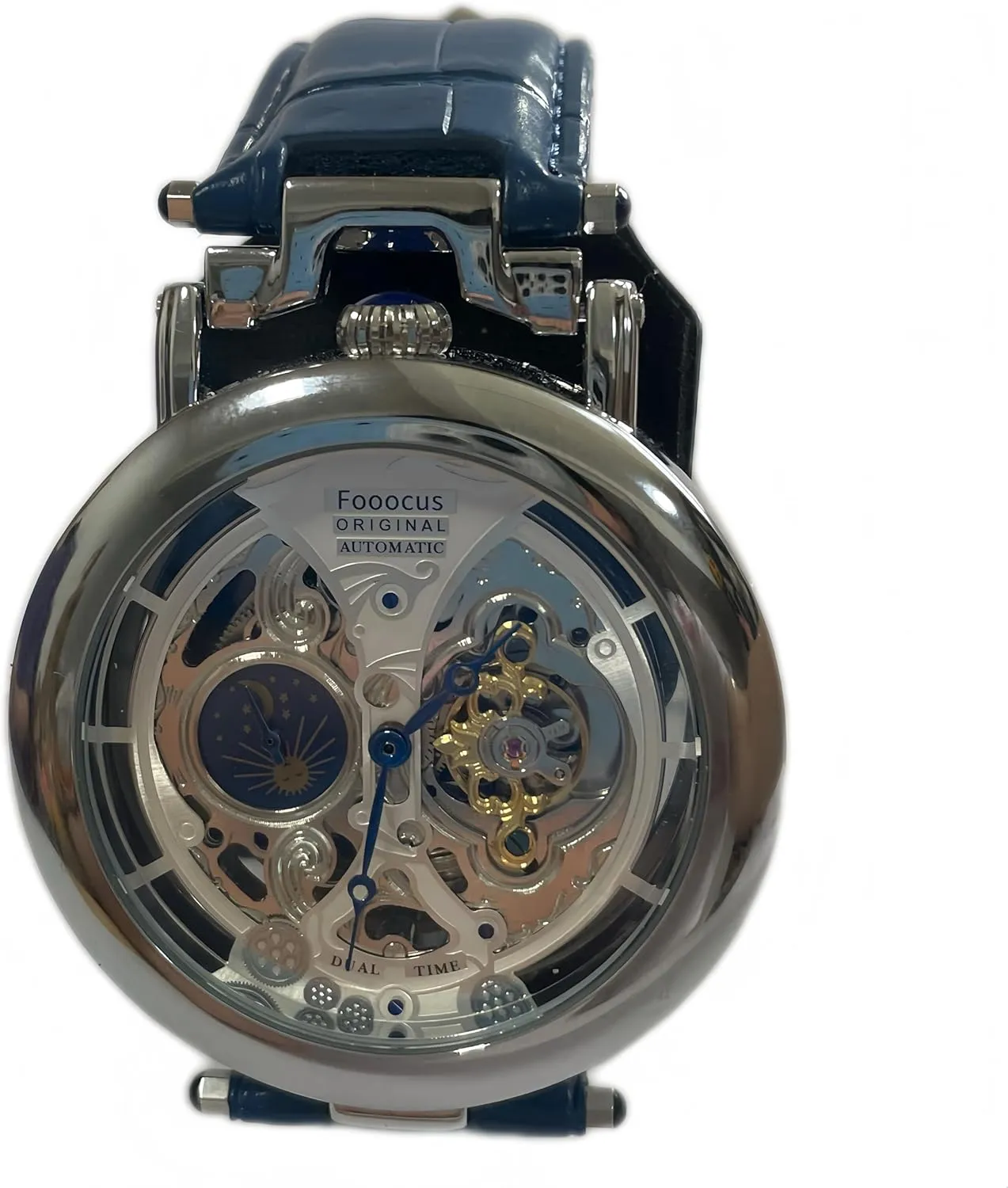 intoxication rice absolute outgoing Leather Strap Fooocus?? Men's Business Mechanical Tourbillon Watch - Large Dial, Waterproof, Skeleton Case Back, Genuine 