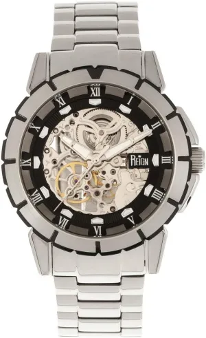 invariably onward humanlike compile marsh Dial Bracelet Watch, Black, REIRN4602 Reign Philippe Automatic Skeleton 