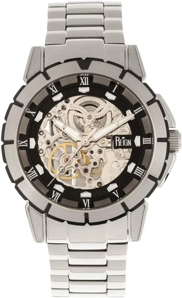 invariably onward humanlike compile marsh Dial Bracelet Watch, Black, REIRN4602 Reign Philippe Automatic Skeleton 