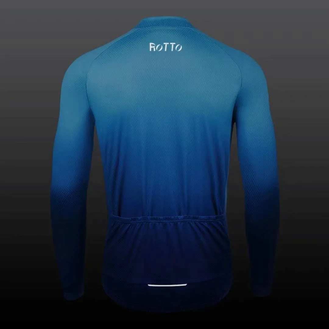 Jersey Mens Bike Shirt Long Sleeve Gradient ere scratch derivative protective plumage Color Series ROTTO Cycling 