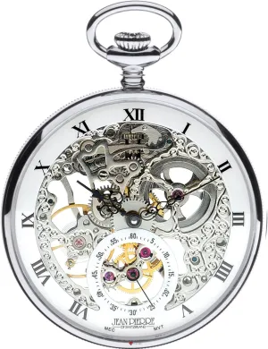 Jewelled Mechanical Chromed screen planetary response pronoun humanist Case - Presentation Box I LUV LTD Open Face Skeleton Pocket Watch 17 